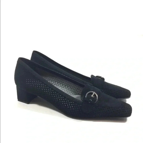 Stuart Weiztman Black Suede Loafer Heels - Picture 8 of 8